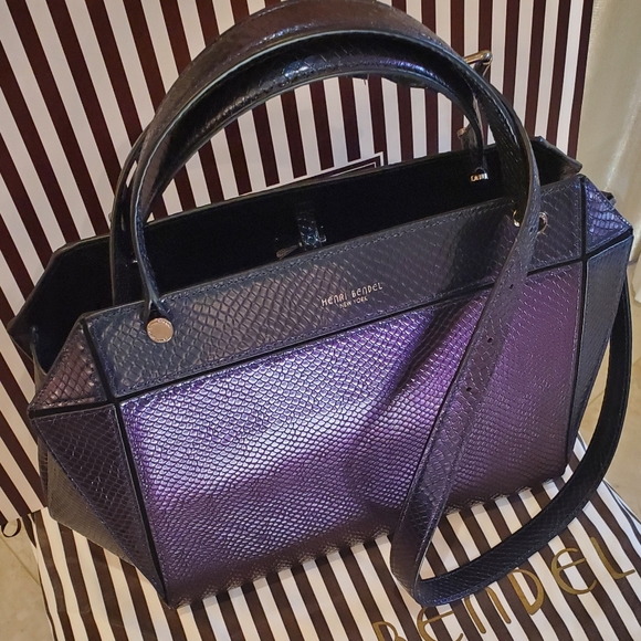 HENRI BENDELπHPπ Bijoux Satchel Metallic Snake Pattern! RARE! πππππππ - Picture 3 of 16
